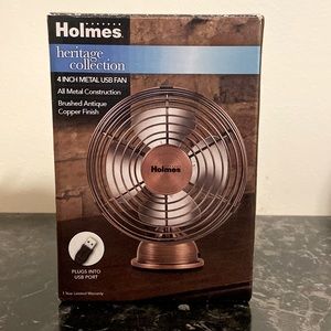 Holmes Heritage Collection 4” Metal USB Fan